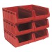 Sealey Plastic Storage Bin 310 x 500 x 190mm - Red Pack of 6