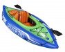 Sealey Dellonda Inflatable One Person Kayak/Canoe Set with Pump, Carry Bag & Aluminium Oar - Blue/Green