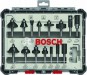 BOSCH Router Bit Set 15 pcs Mixed 1/4\" shank